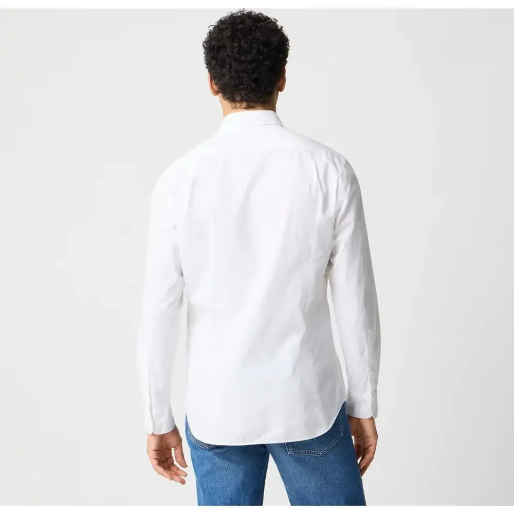 J.Crew Slim Untucked Flex Washed Casual Shirt XL White Long Sleeve Button Down